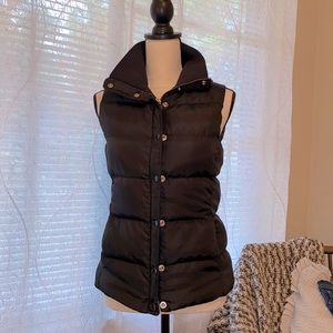 J. Crew Black Mock Neck Puffer Vest